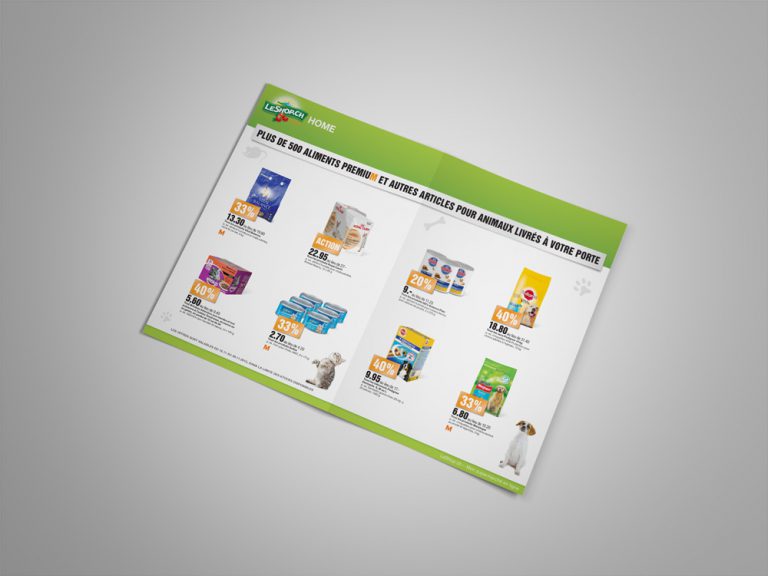 Pages intérieures de la brochure promotionnelle LeShop.ch