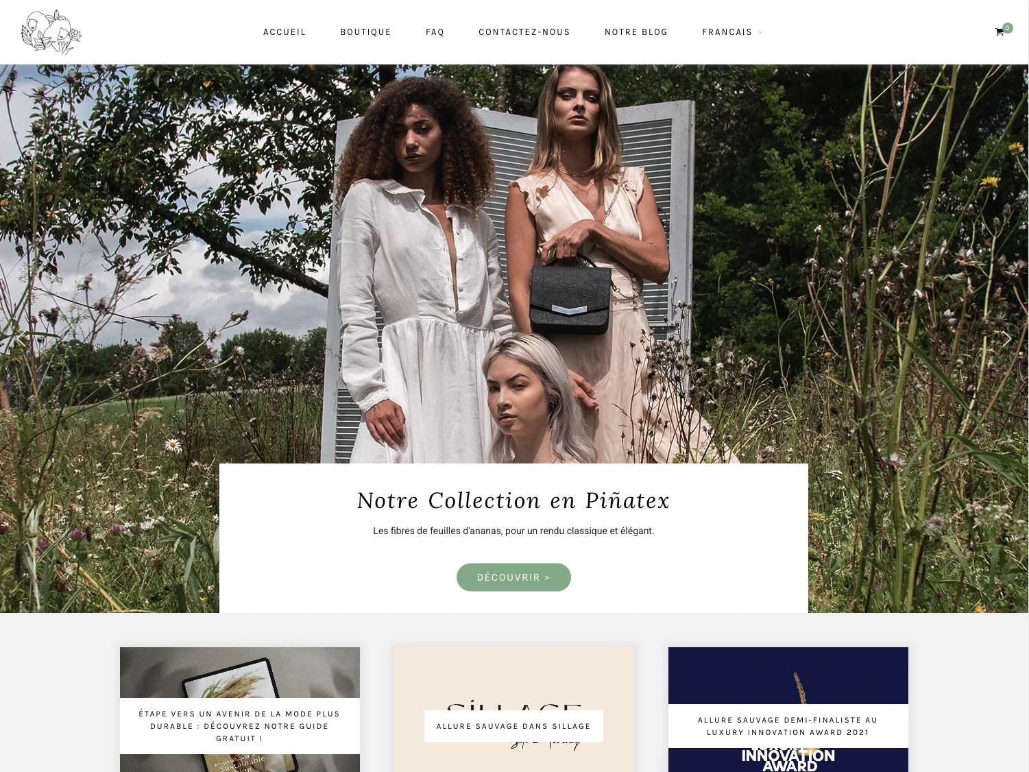 Allure Sauvage Page d’accueil de la boutique en ligne Allure Sauvage