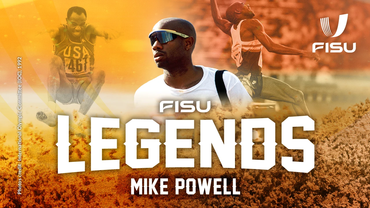 Visuel FISU Legends consacré à Mike Powell