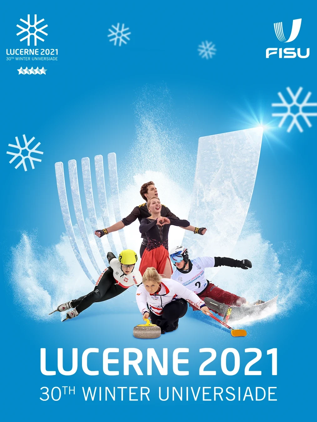 Fédération internationale du sport universitaire (FISU) Affiche des Jeux mondiaux universitaires d’hiver de Lucerne 2021, FISU