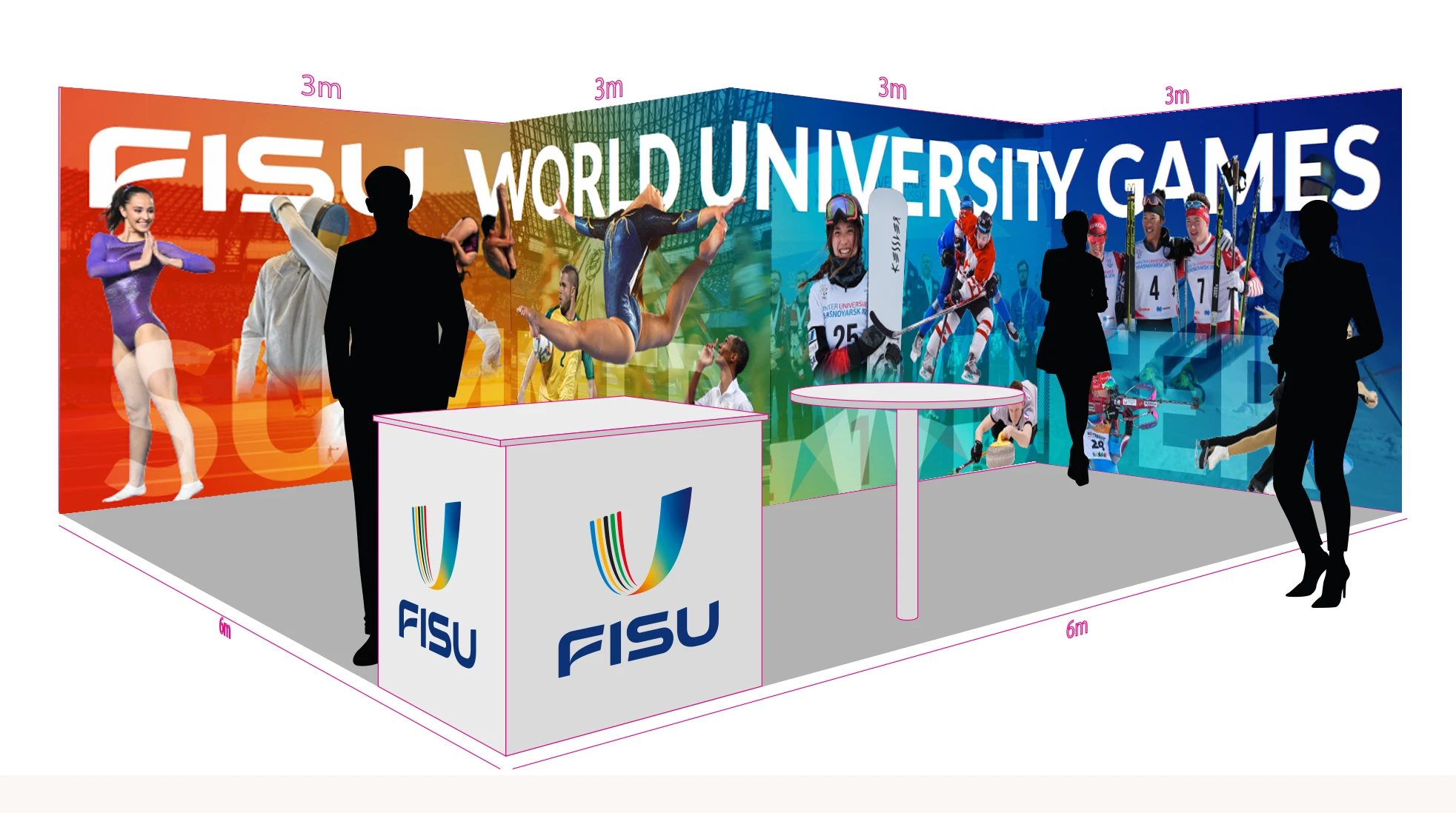 Simulation de l’habillage de l’espace FISU pour SportAccord
