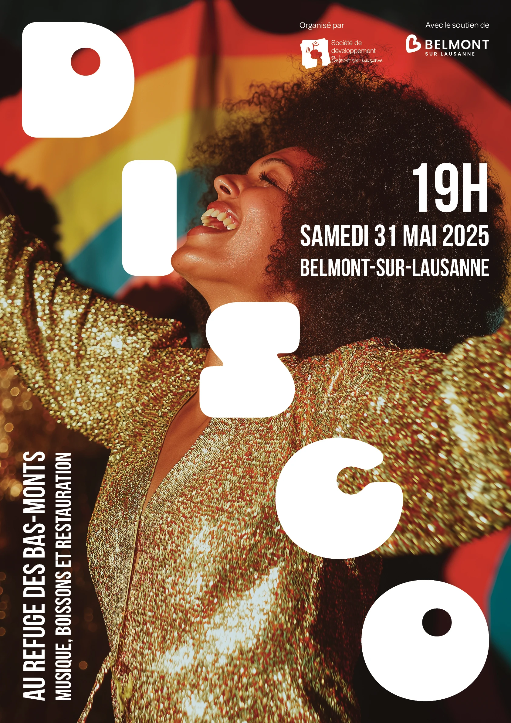 Affiche de la Disco 2025 de Belmont-sur-Lausanne, Société de Développement de Belmont