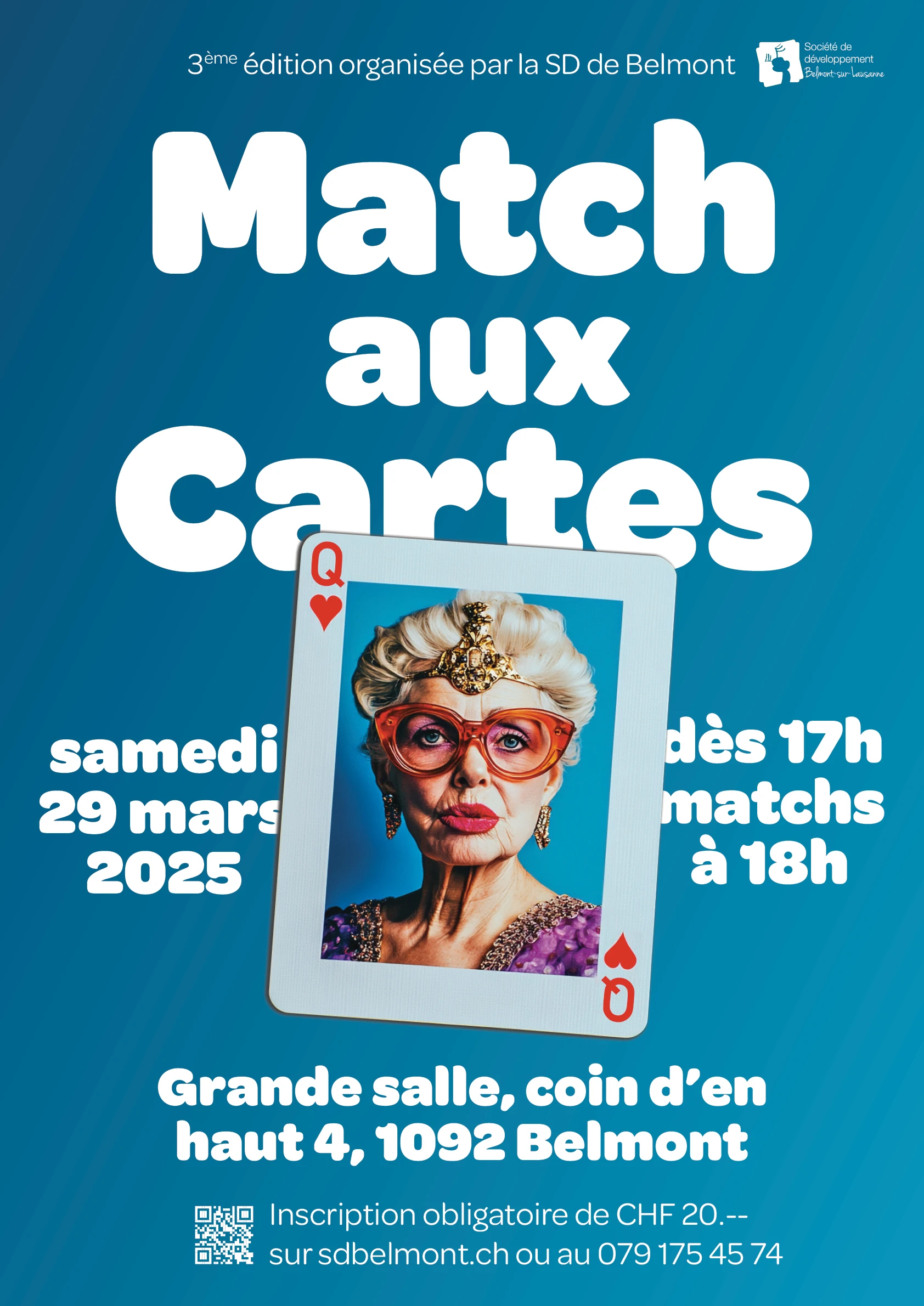 Affiche du Match aux Cartes 2025, tournoi de jass de Belmont-sur-Lausanne