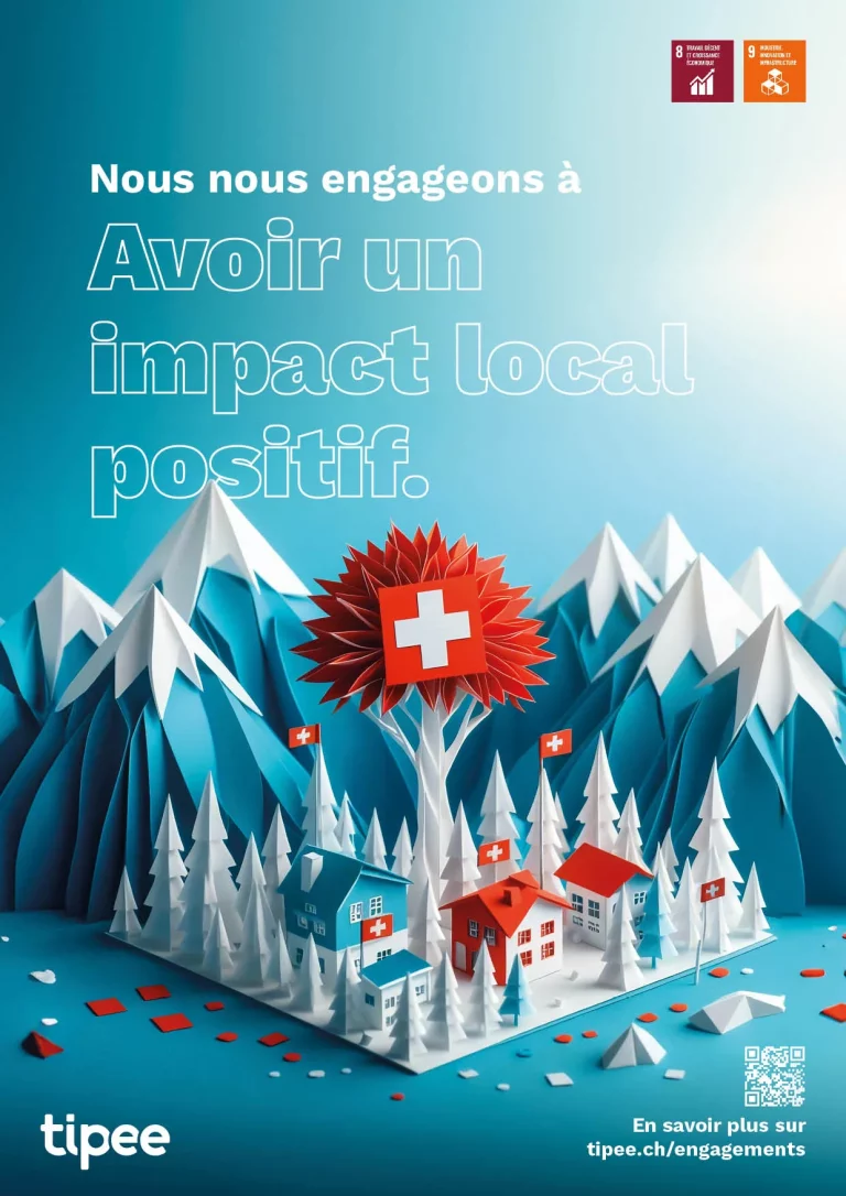 Affiche Tipee « Nous nous engageons à avoir un impact local positif »