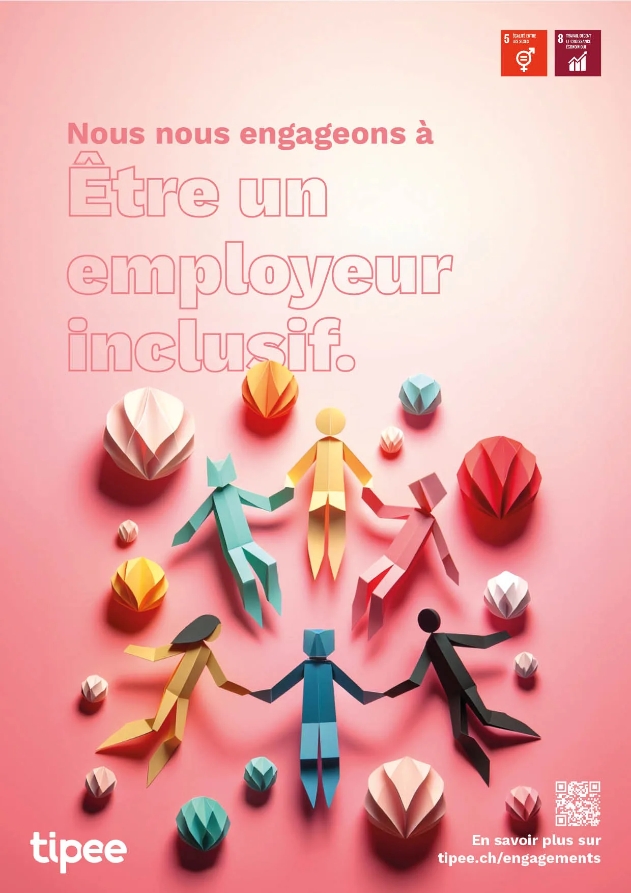 Affiche Tipee « Nous nous engageons à être un employeur inclusif »